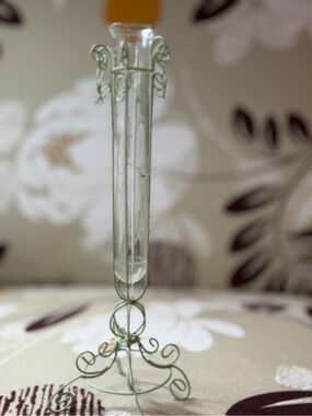 Delicate Pale Green Glass Bud Vase by